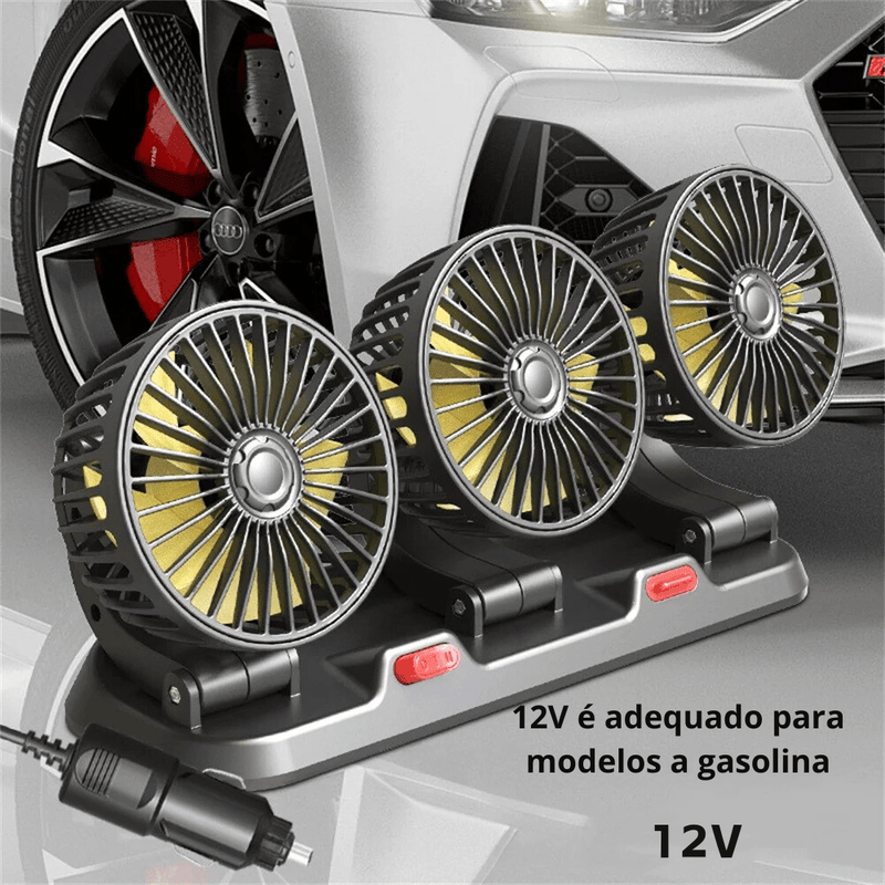 Ventilador de Refrigeração do carro ajustável, 5V, 12V, 24V, com 2 velocidades. - Rotill Shop