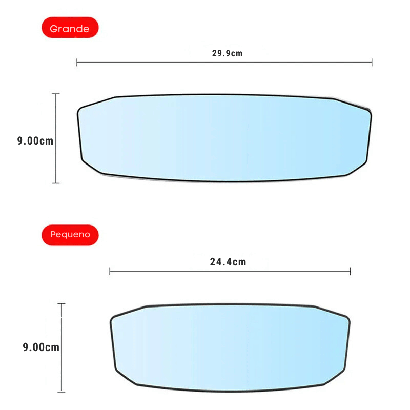Espelho Retrovisor, Anti Brilho, de Grande Ângulo.