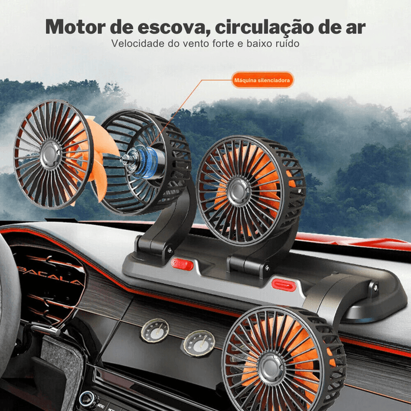 Ventilador de Refrigeração do carro ajustável, 5V, 12V, 24V, com 2 velocidades. - Rotill Shop