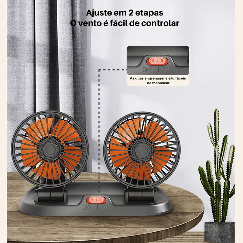 Ventilador de Refrigeração do carro ajustável, 5V, 12V, 24V, com 2 velocidades. - Rotill Shop